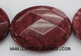 CRC863 15.5 inches 30*40mm faceted oval Brazilian rhodochrosite beads