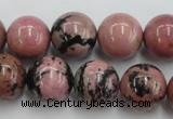 CRD06 15.5 inches 16mm round natural rhodonite gemstone beads