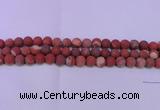 CRE162 15.5 inches 8mm round matte red jasper beads