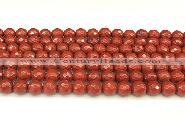 CRE360 15 inches 6mm faceted round red jasper beads wholesale