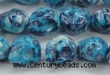 CRF370 15.5 inches 11*12mm skull dyed rain flower stone beads