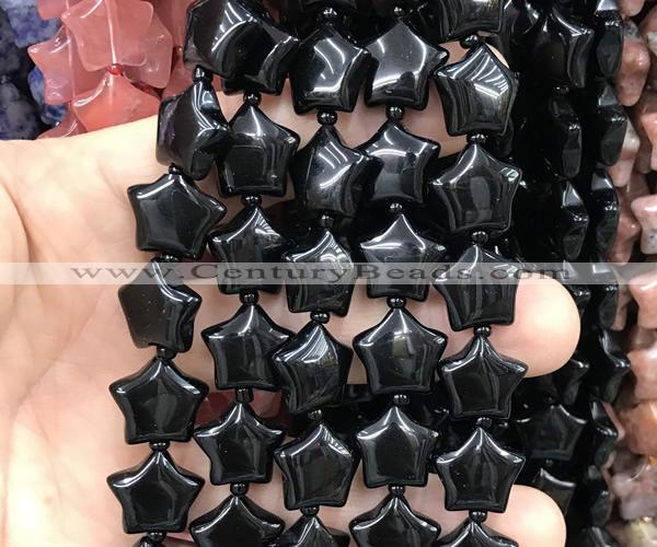 CRG80 15 inches 16mm star black agate beads wholesale