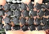 CRG88 15 inches 16mm star black lava beads wholesale