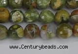 CRH527 15.5 inches 6mm faceted round rhyolite beads wholesale