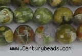 CRH529 15.5 inches 10mm faceted round rhyolite beads wholesale