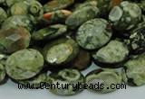 CRH90 15.5 inches 14*18mm faceted oval rhyolite beads wholesale