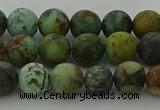 CRO1052 15.5 inches 8mm round matte African turquoise beads