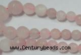 CRO742 15.5 inches 6mm – 14mm faceted round rose quartz beads