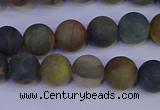 CRO912 15.5 inches 8mm round matte golden pietersite beads