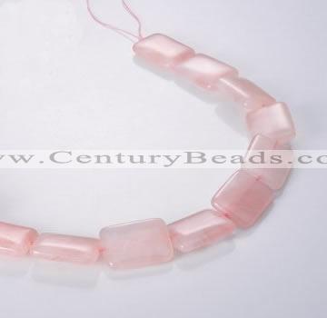 CRQ09 A grade 18*25mm rectangle natural rose quartz beads