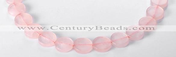 CRQ10 16mm coin A grade natural rose quartz beads Wholesale