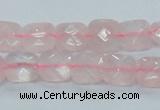 CRQ100 15.5 inches 10*10mm faceted square natural rose quartz beads