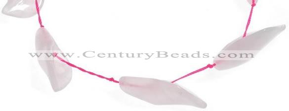 CRQ23 14*35mm daffodilly petal rose quartz beads Wholesale