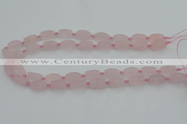 CRQ232 15.5 inches 9*16mm oval rose quartz beads wholesale