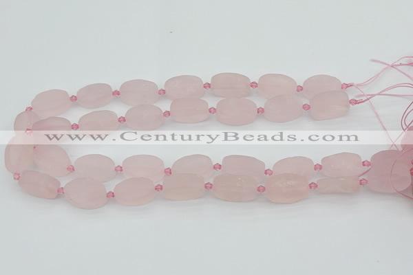 CRQ234 15.5 inches 13*20mm oval rose quartz beads wholesale