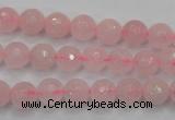 CRQ262 15.5 inches 8mm faceted round rose quartz beads