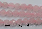 CRQ263 15.5 inches 8mm faceted round rose quartz beads