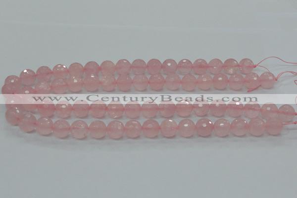 CRQ31 15.5 inches 12mm faceted round natural rose quartz beads