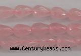 CRQ355 15.5 inches 6*9mm faceted teardrop rose quartz beads