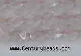 CRQ401 15.5 inches 6mm faceted nuggets rose quartz beads