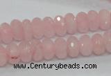 CRQ48 15.5 inches 6*10mm faceted rondelle natural rose quartz beads