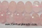 CRQ50 15.5 inches 10*16mm faceted rondelle natural rose quartz beads