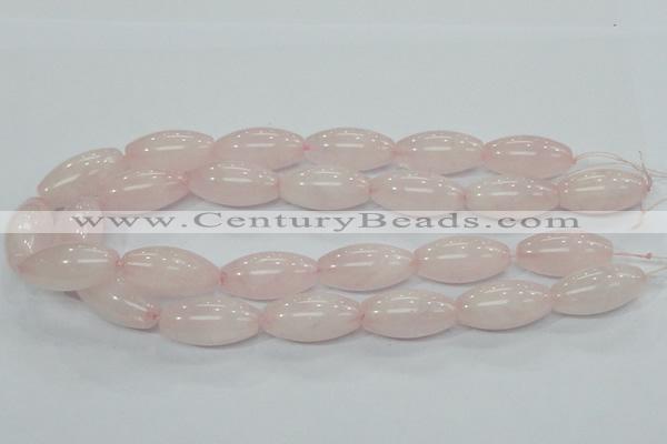 CRQ60 15.5 inches 15*30mm rice natural rose quartz beads wholesale