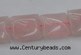 CRQ624 15.5 inches 16*16mm square rose quartz beads wholesale