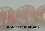 CRQ635 15.5 inches 30*30mm heart rose quartz beads wholesale