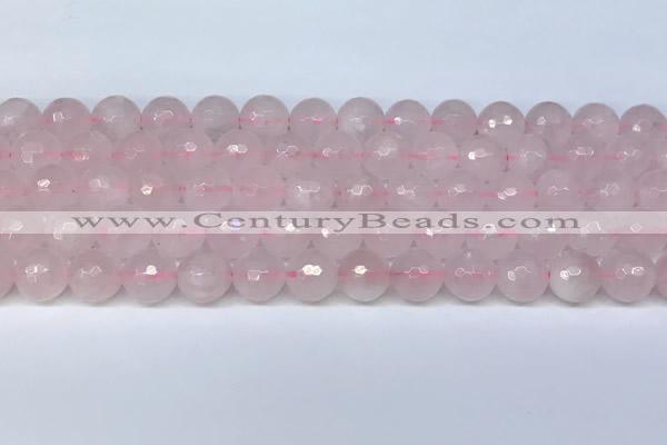 CRQ798 15.5 inches 10mm faceted round rose quartz gemstone beads