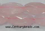 CRQ93 15.5 inches 22*30mm faceted oval natural rose quartz beads