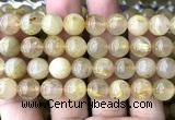 CRU1112 15 inches 10mm round golden rutilated quartz beads wholesale