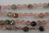 CRU401 15.5 inches 6mm faceted round Multicolor rutilated quartz beads