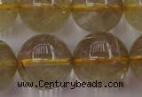 CRU615 15.5 inches 14mm round golden rutilated quartz beads