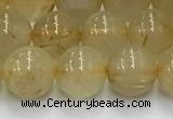 CRU952 15.5 inches 8mm round golden rutilated quartz beads