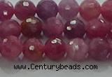 CRZ1122 15.5 inches 6mm faceted round natural ruby gemstone beads