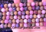 CRZ1142 15.5 inches 8mm faceted round ruby sapphire beads