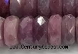 CRZ1155 15.5 inches 5*12mm faceted rondelle natural ruby beads