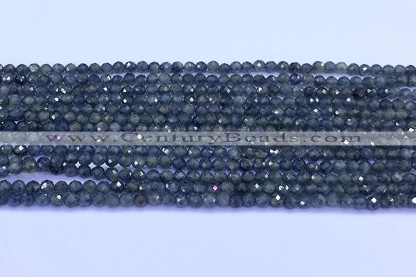 CRZ1172 15 inches 3.5mm faceted round sapphire beads