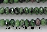 CRZ702 15 inches 5*8mm faceted rondelle ruby zoisite gemstone beads