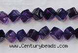 CSA10 15.5 inches 7*7mm cube synthetic amethyst beads wholesale