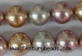 CSB103 15.5 inches 16mm round mixed color shell pearl beads