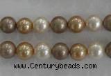 CSB1040 15.5 inches 8mm round mixed color shell pearl beads