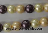 CSB1072 15.5 inches 10mm round mixed color shell pearl beads