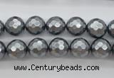 CSB1201 15.5 inches 10mm faceted round shell pearl beads