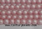 CSB1370 15.5 inches 4mm matte round shell pearl beads wholesale