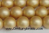 CSB1384 15.5 inches 12mm matte round shell pearl beads wholesale