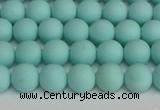 CSB1400 15.5 inches 4mm matte round shell pearl beads wholesale