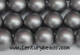 CSB1444 15.5 inches 12mm matte round shell pearl beads wholesale