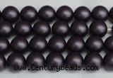 CSB1445 15.5 inches 4mm matte round shell pearl beads wholesale